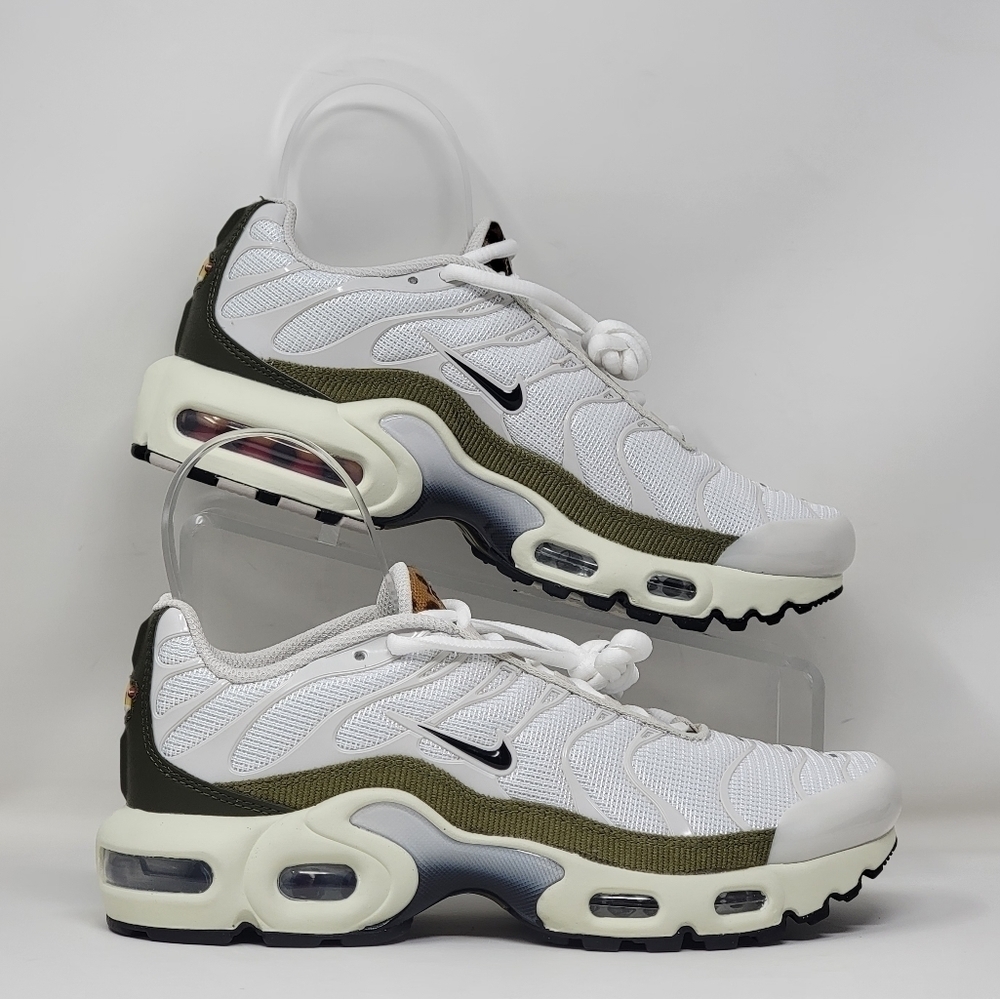 Nike Air Max Plus GS Leopard White Olive DX9283-100 Youth Sz 5Y=Wmn Sz 6.5 New